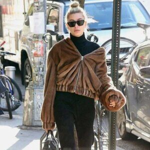 Never Worn - Helmut Lang Faux Mink Fur Bomber Jacket